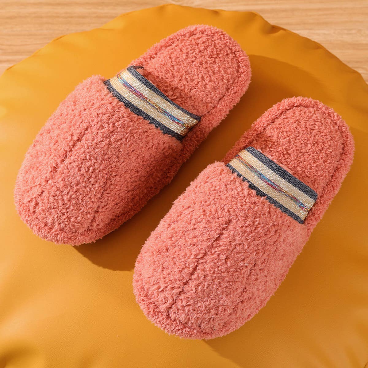 SOLID COLOR COUPLE INDOOR NON-SLIP COTTON SLIPPERS_CWSHS0780