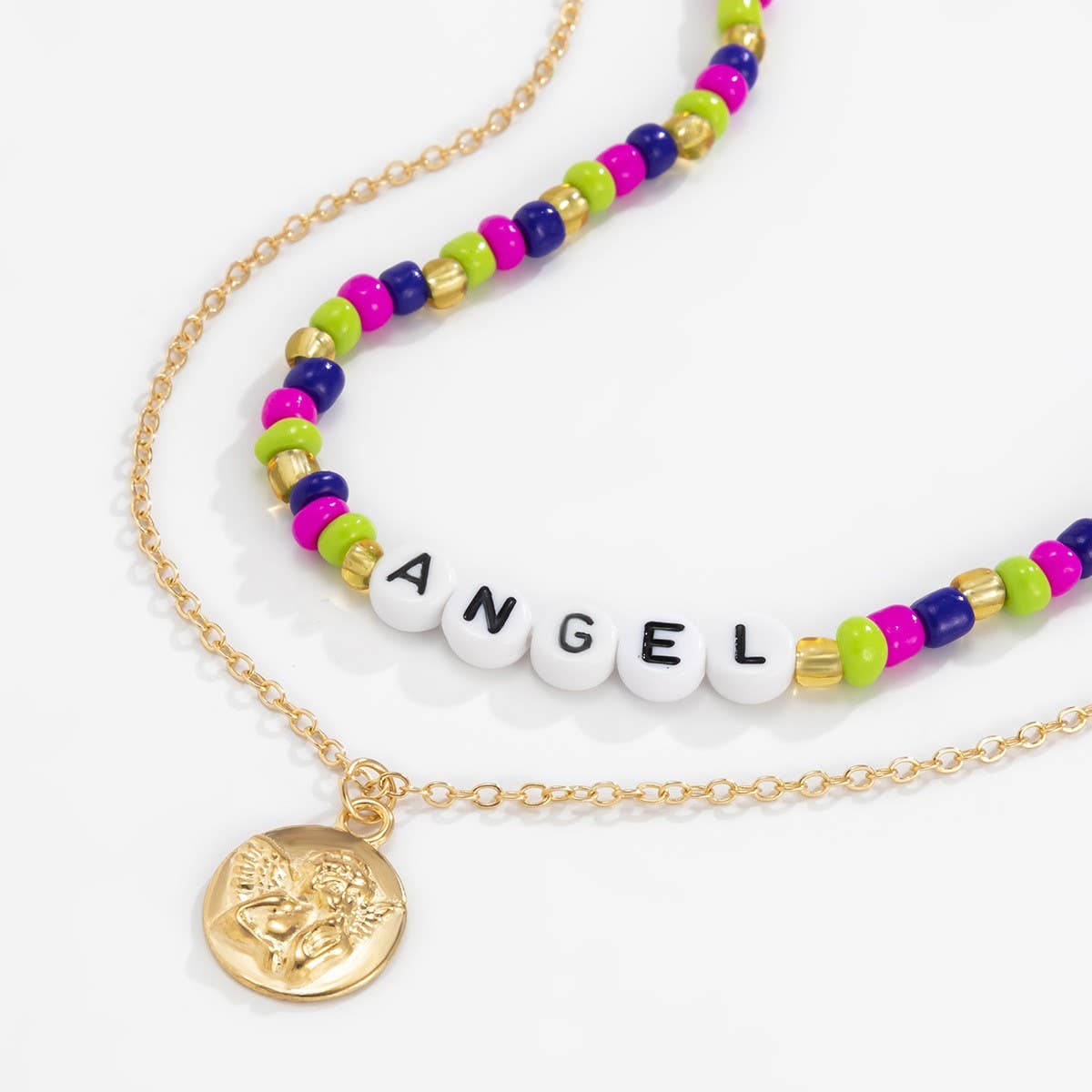 PASTORAL LETTERS RETROSTACKING NECKLACE_CWAJE1493