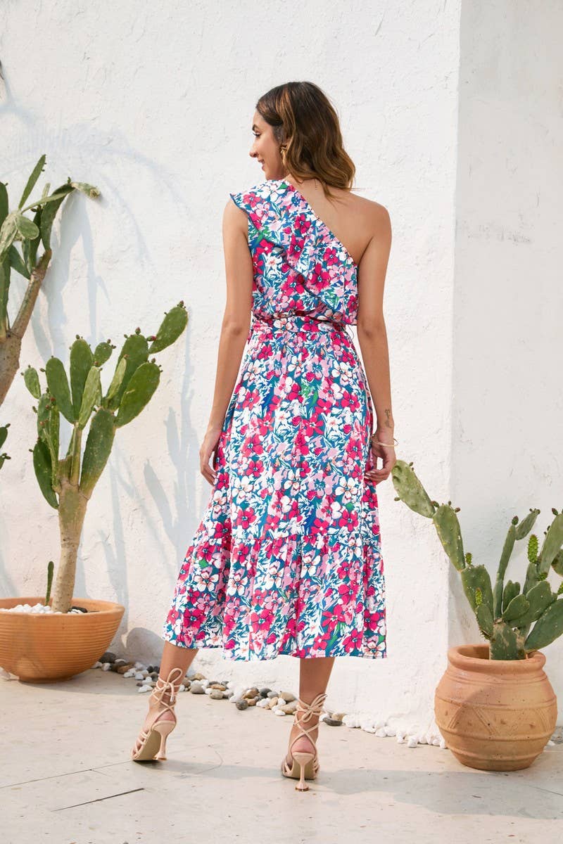 CWDMD2142_PRINTED DRESS WITH STRAPPY SHOULDERS