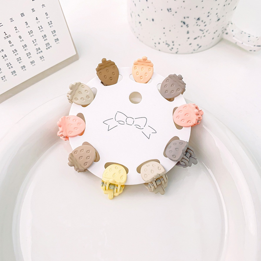 10pcs Mini Candy Color Hair Claw Set - Cute Style_CWAHA0715