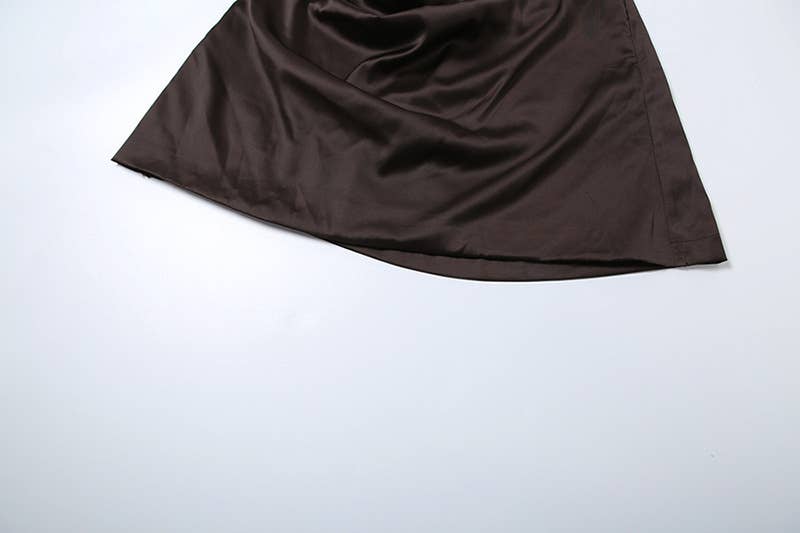 BACKLESS PEARL CHAIN SOLID COLOR DRESS HIP WRAP