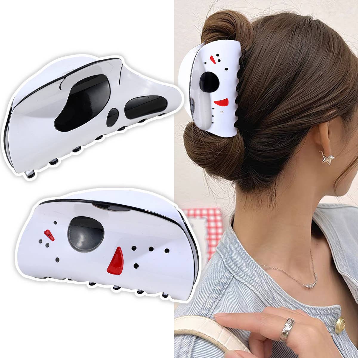 HALLOWEEN SIMPLE FUNNY SKULL HAIR CLIP