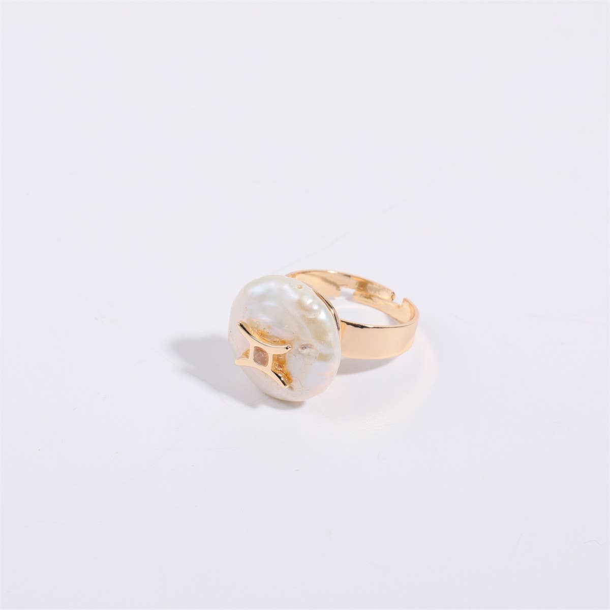 12 Zodiac Signs Irregular Pearl Rings_CWMM5742