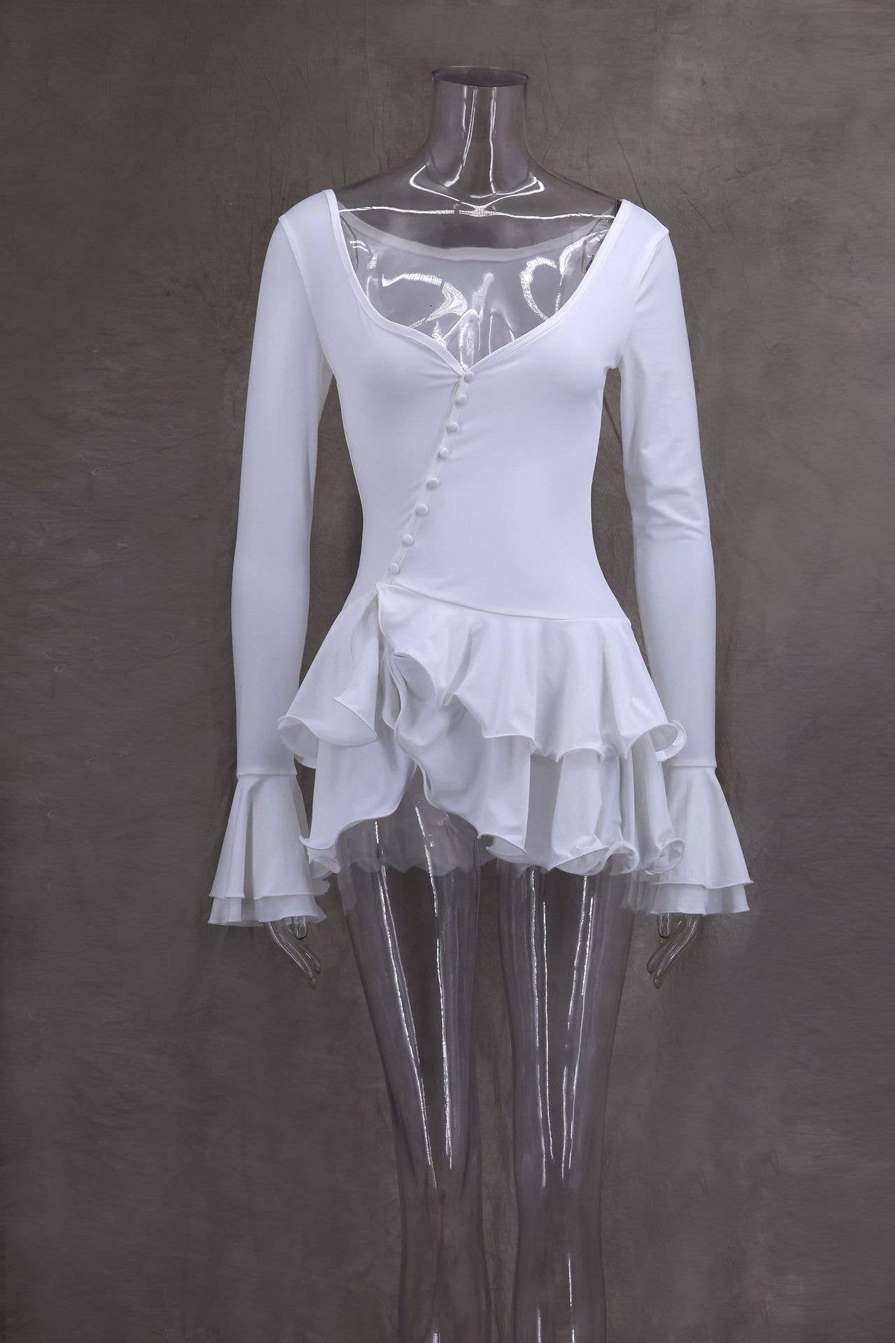 Slim Fit Asymmetrical Ruffle Beach Dress