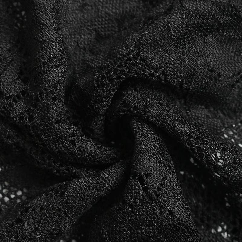 Lace patchwork long-sleeved V-neck jumpsuit