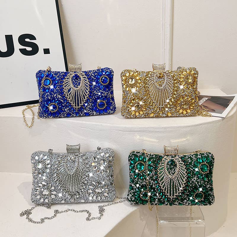 Fashionable rhinestone retro single-shoulder bag