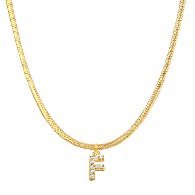 Titanium steel snake bone lock zircon pendant