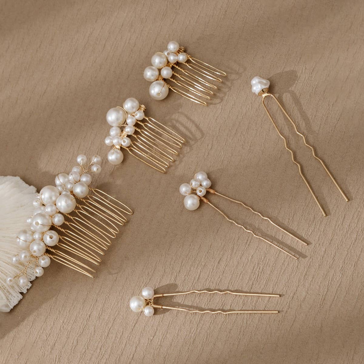 PEARL BRIDAL HAIR ACCESSORIES SIX PIECE SET_CWAHA2781