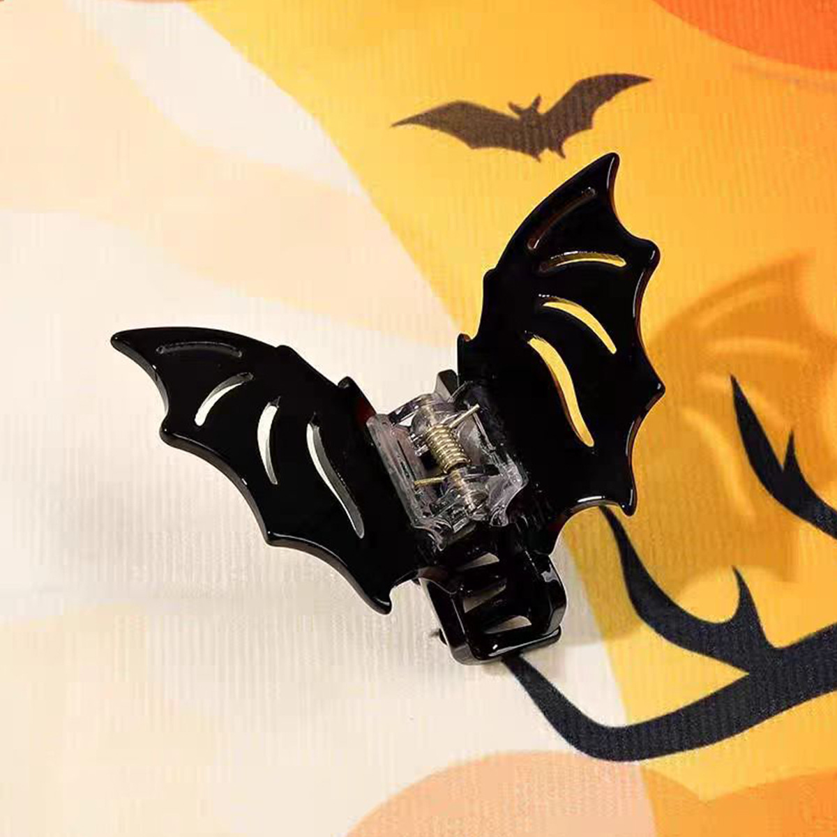 Halloween Acetate Hair Claw ? Witch & Bat Design