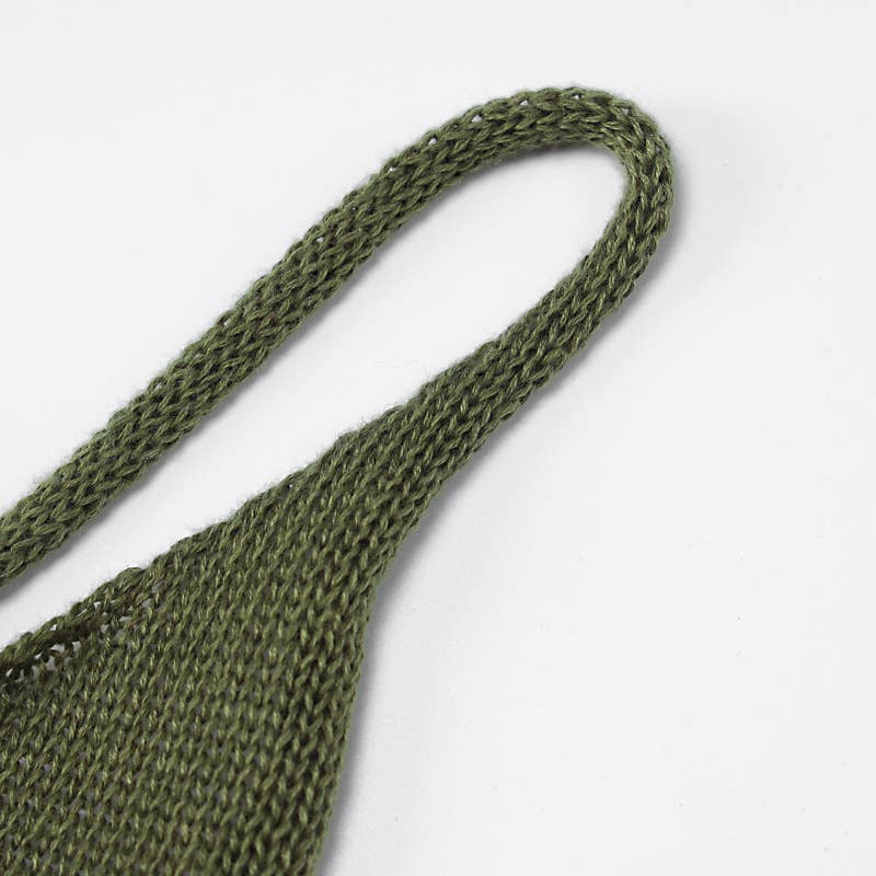 SLIM-FIT KNITTED DRESS WITH BACKLESS WOODEN EARS