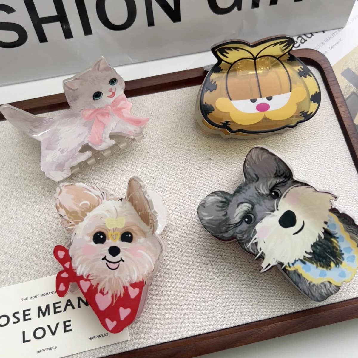 Garfield Dog Acrylic Claw Clip for Girls