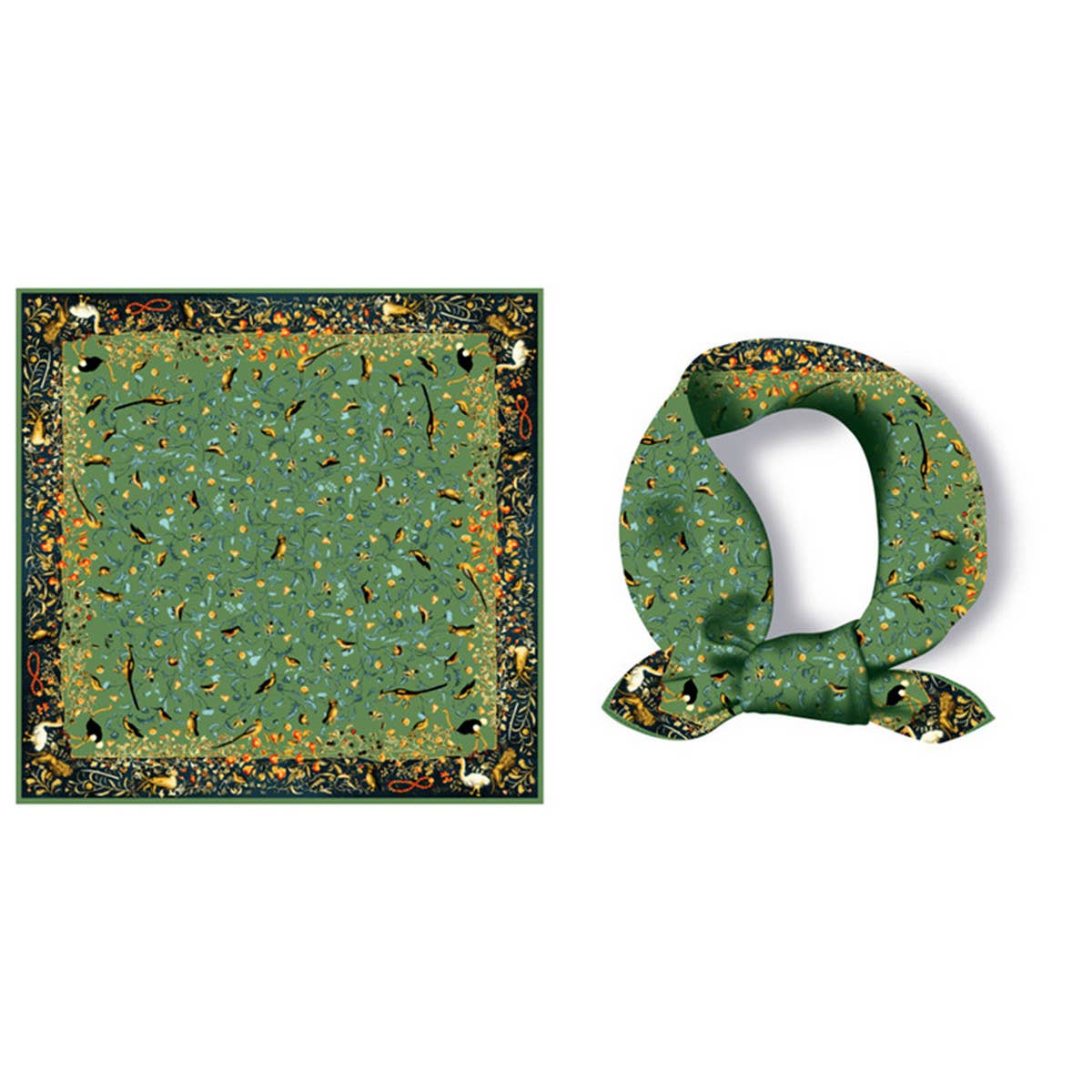 Boho Tree Print Silk Scarf - Luxurious Neck Wrap_CWASC0644