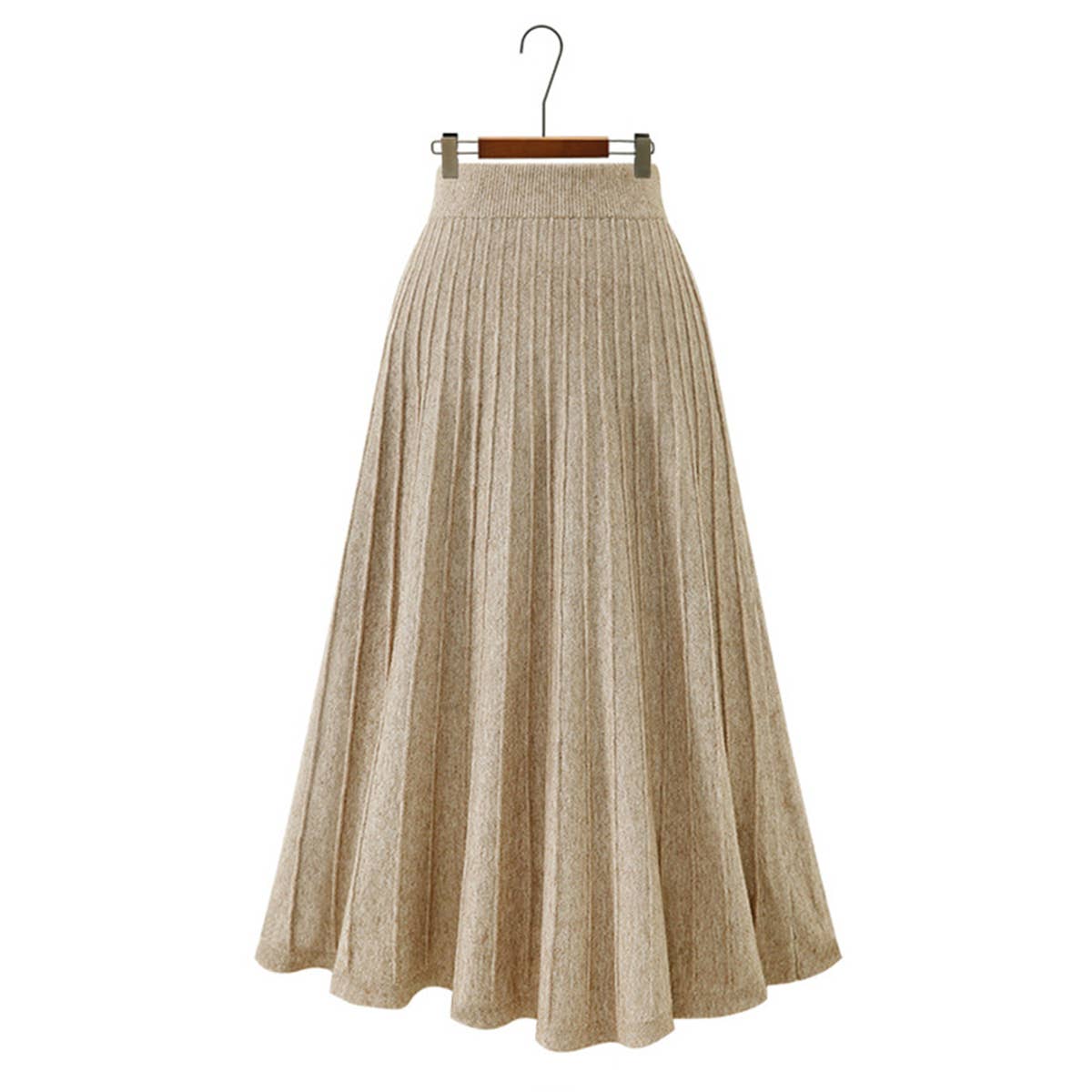 SINGLE BREASTED HIGH WAIST KNITTED SKIRT