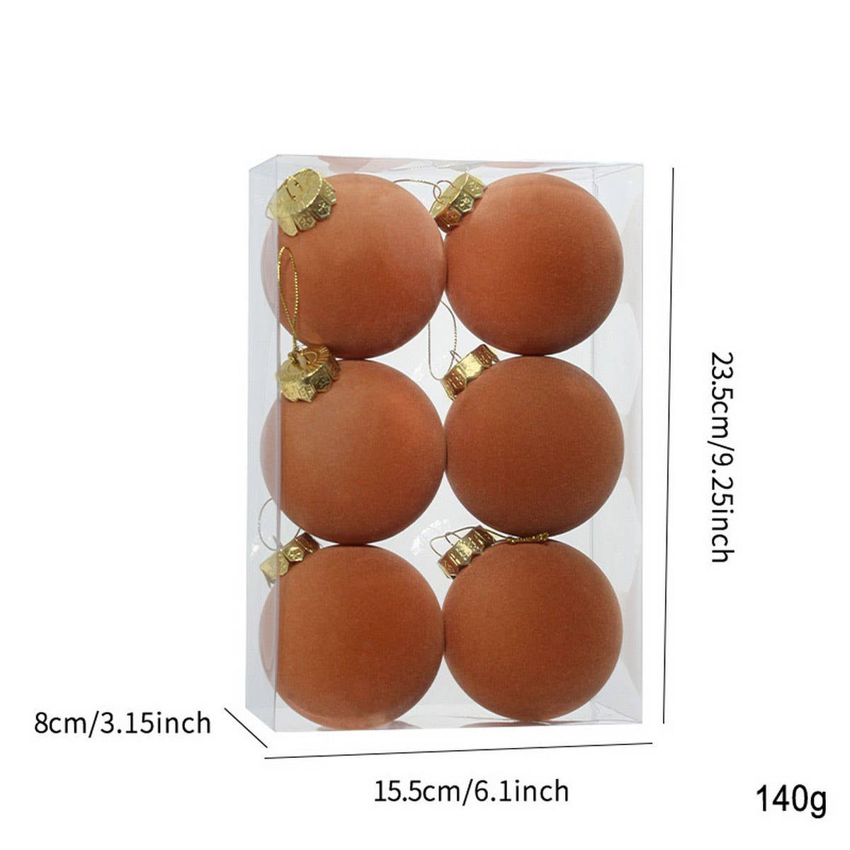 CWMM10399_8CM COLORFUL CHRISTMAS TREE BALL ORNAMENTS 6PCS