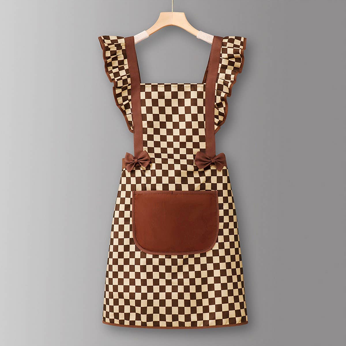Houndstooth /Solid Color Waterproof Work Apron