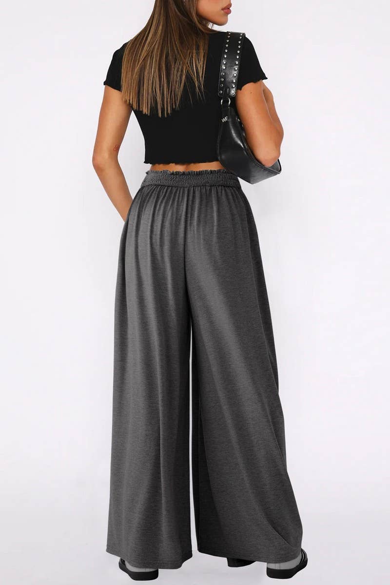 CWBLP1863_SOLID COLOR CASUAL HIGH WAIST WIDE LEG PANTS