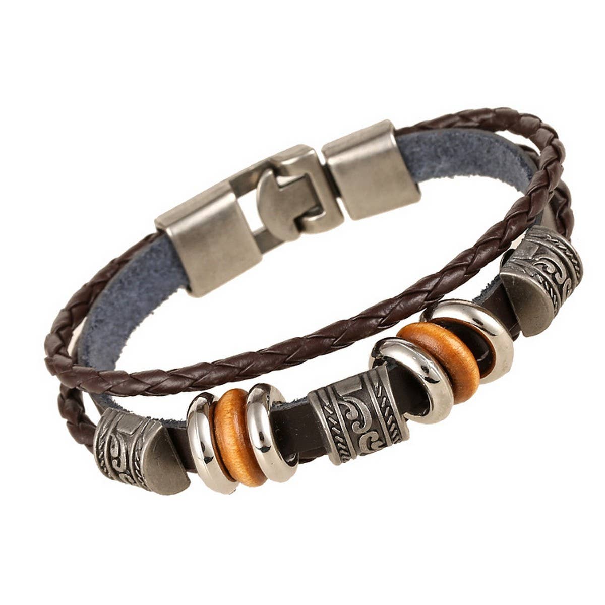 SIMPLE HAND-BEADED MULTI-LAYER LEATHER BRACELET_CWMM4460