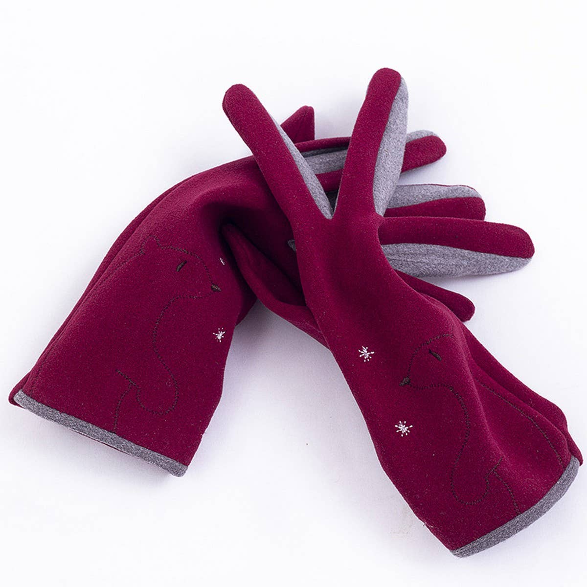 AUTUMN AND WINTER CUTE LADIES VELVET GLOVES_CWMM1543