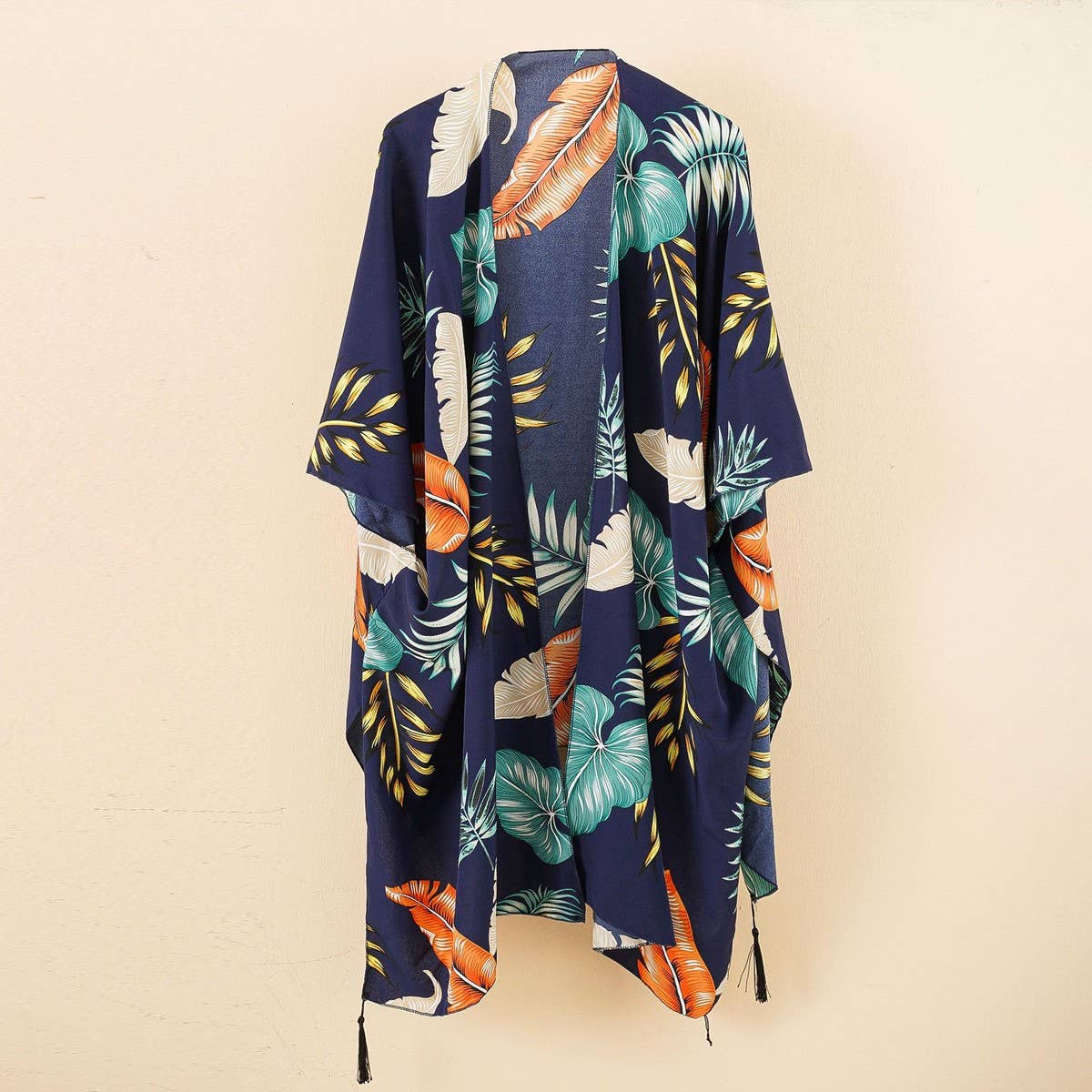 FLOWER PRINT FRONT OPEN KIMONO FOR SUMMER CARDIGAN