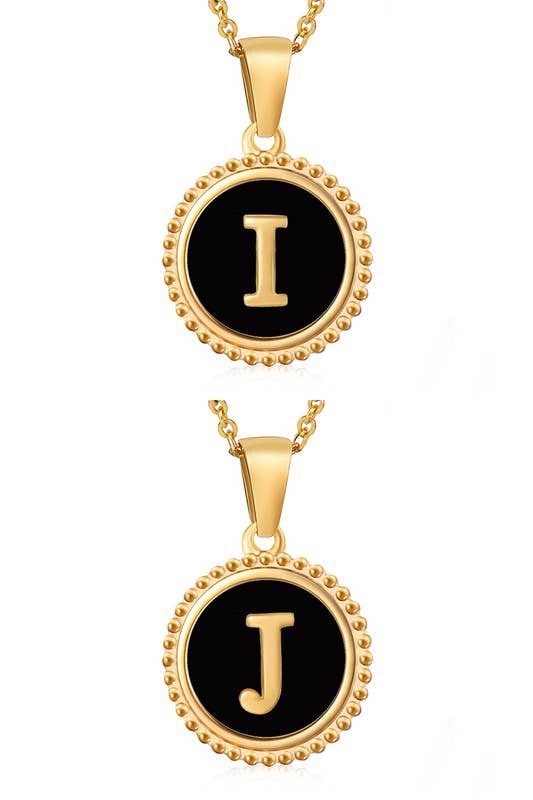 SIMPLE ROUND ALPHABET INITIALS PENDANT NECKLACE_CWAJE215