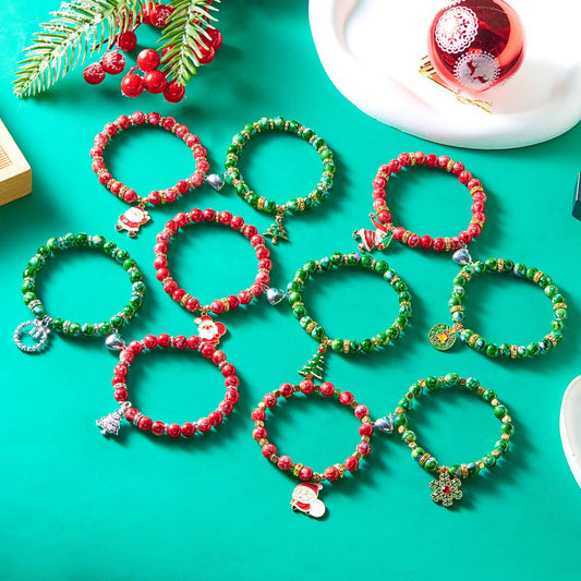 HANDMADE FLOWER BEADS MAGNETIC BEADED BRACELET