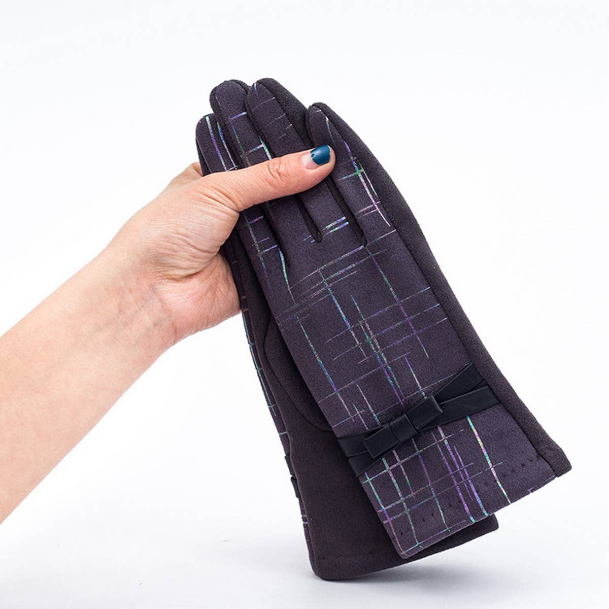 FASHION IRREGULAR GOLD STRIPED BOWKNOT GLOVES_CWAG0074