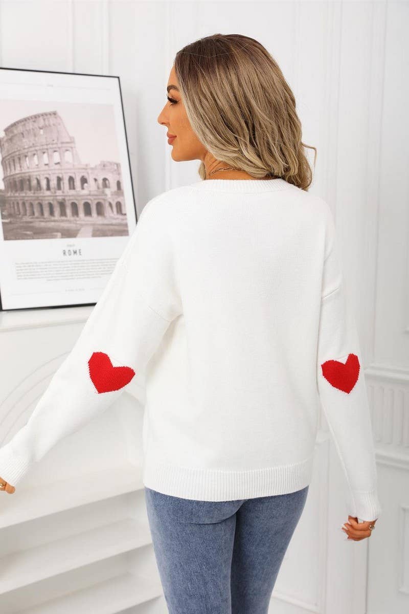 CWOSWL07589_HEART JACQUARD VALENTINE'S DAY KNIT TOP