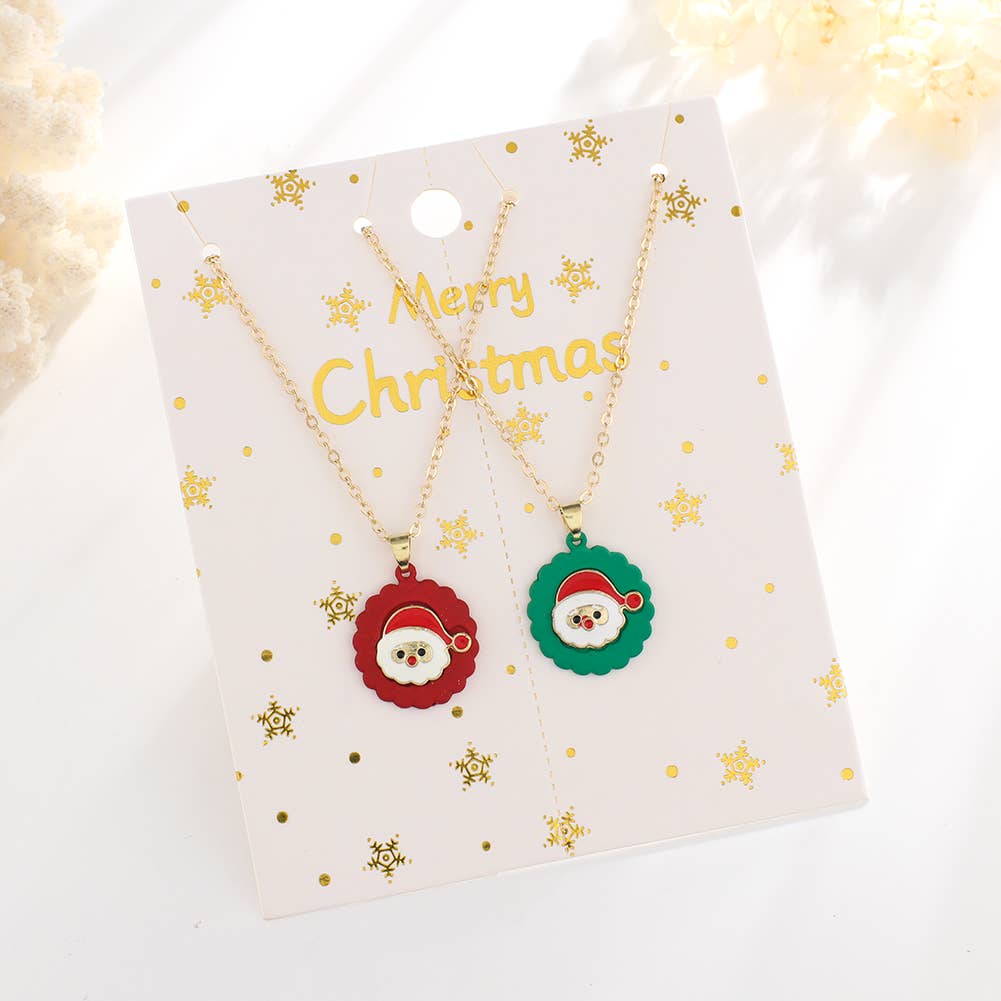 CHRISTMAS SNOWMAN CHRISTMAS TREE NECKLACE SET