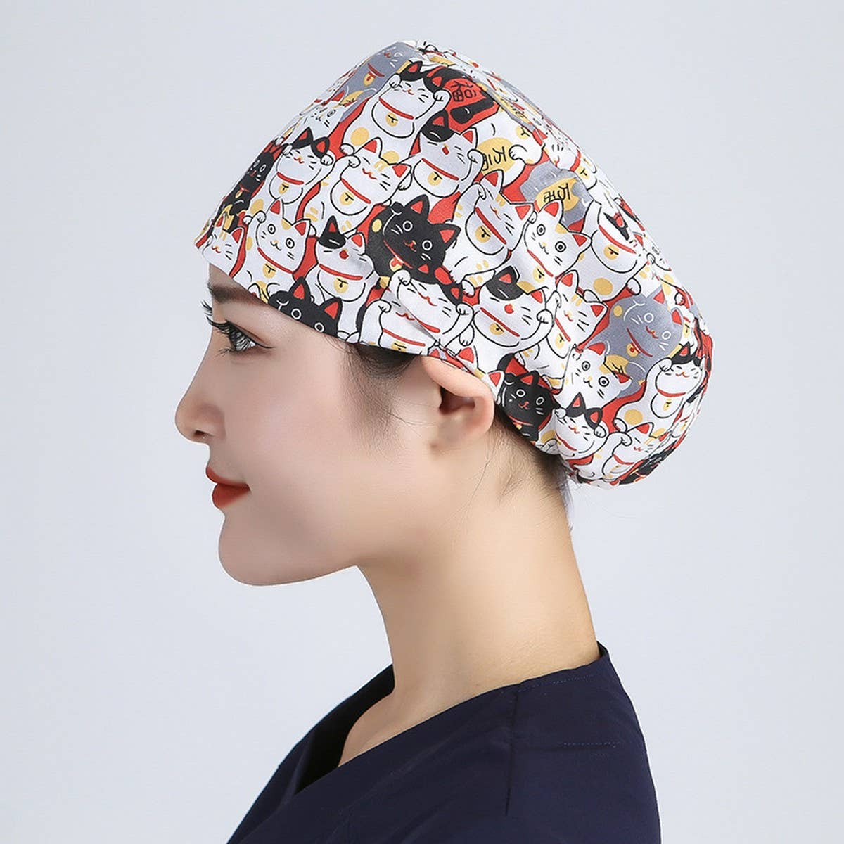 NURSE CAP OPERATING ROOM ADJUSTABLE ROUND CAP_CWAH3336