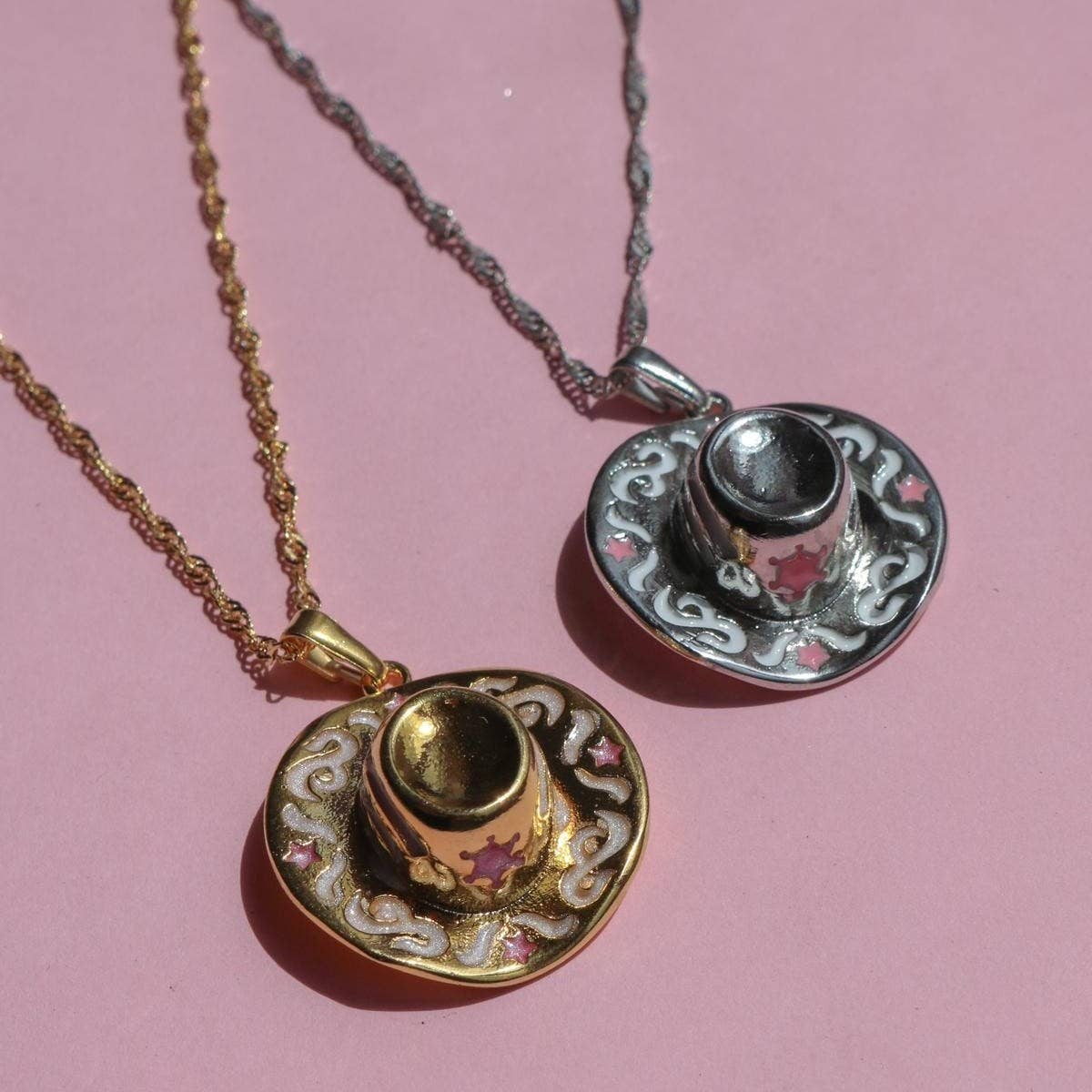 Cowboy Boots and Hat Pendant Necklace