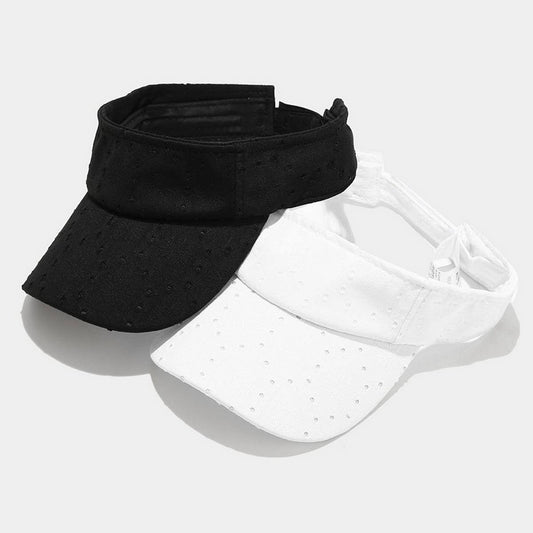 Hollow Dot Design Visor Cap - Breathable Sun Hat_CWAH3313