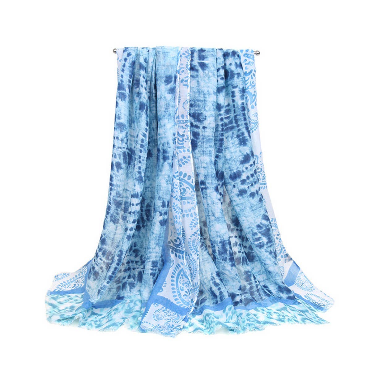 Paisley Satin Long Scarf Wrap for Beach & Travel_CWASC0688