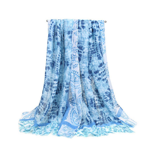 Paisley Satin Long Scarf Wrap for Beach & Travel_CWASC0688
