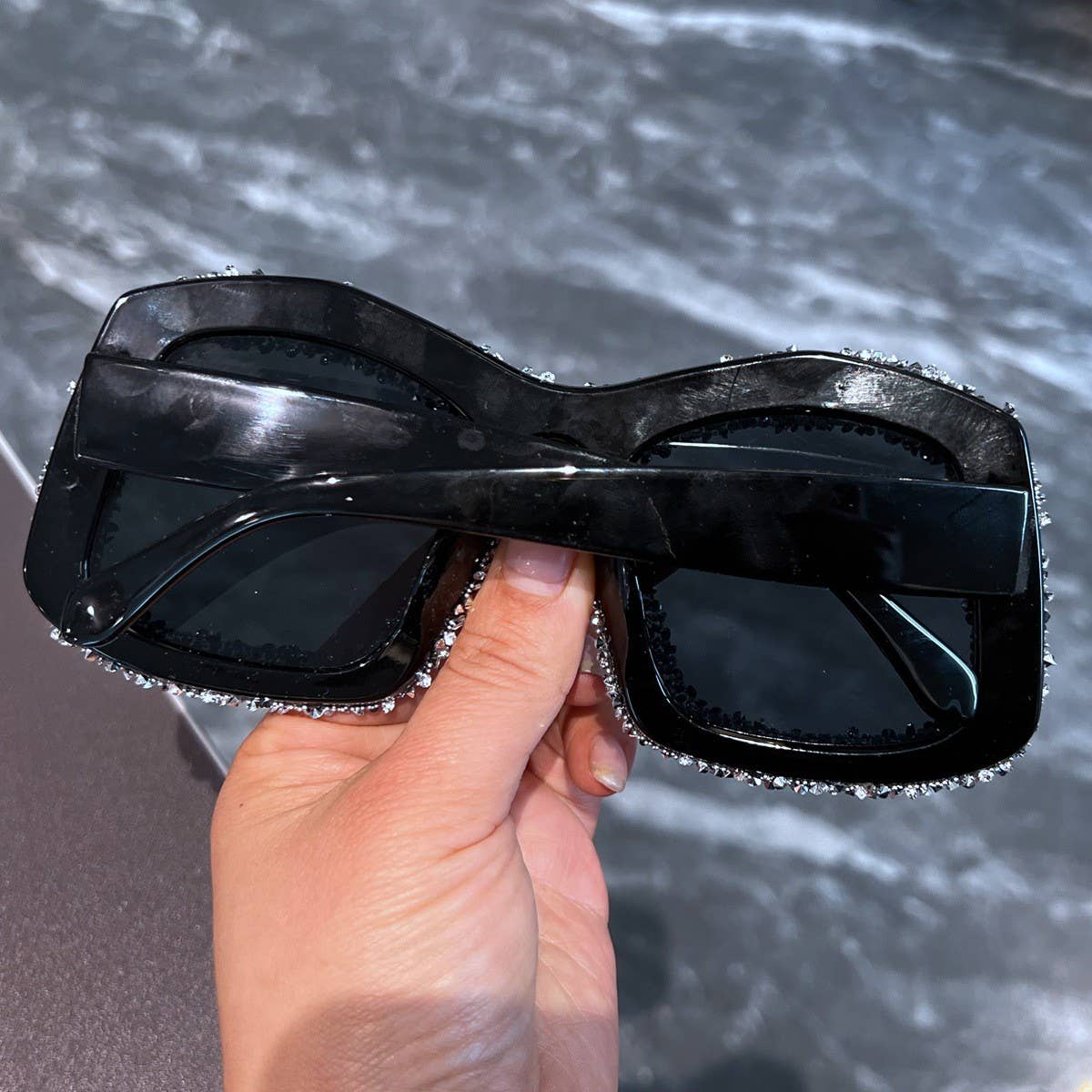 CANDY COLOR DIAMOND LARGE FRAME SUNGLASSES_CWASG0835