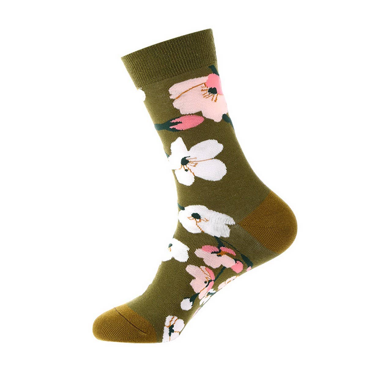 AUTUMN AND WINTER FLORAL MID-CALF SOCKS_CWMS1005