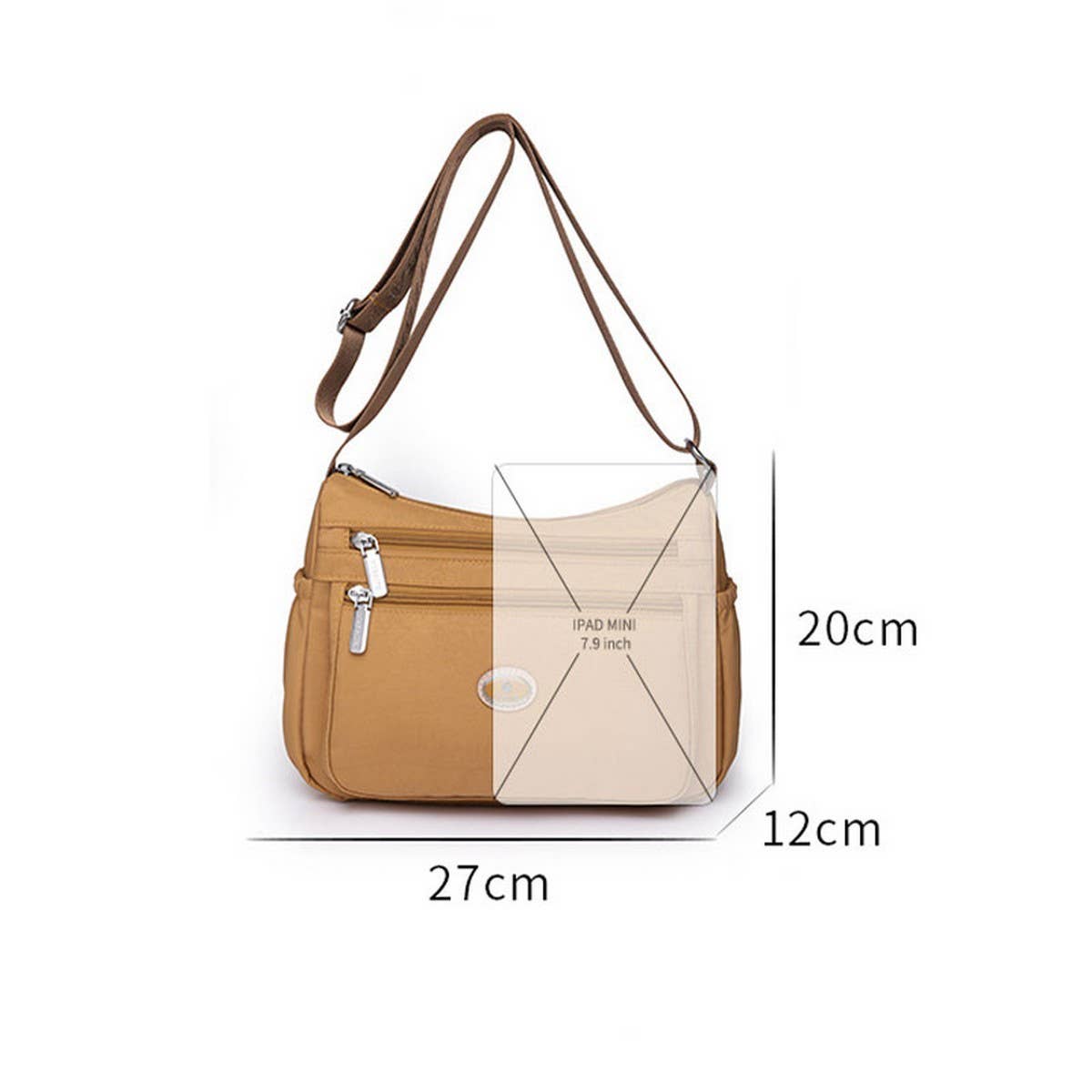 LARGE CAPACITY SIMPLE NYLON SHOULDER MESSENGER BAG_CWAB3521