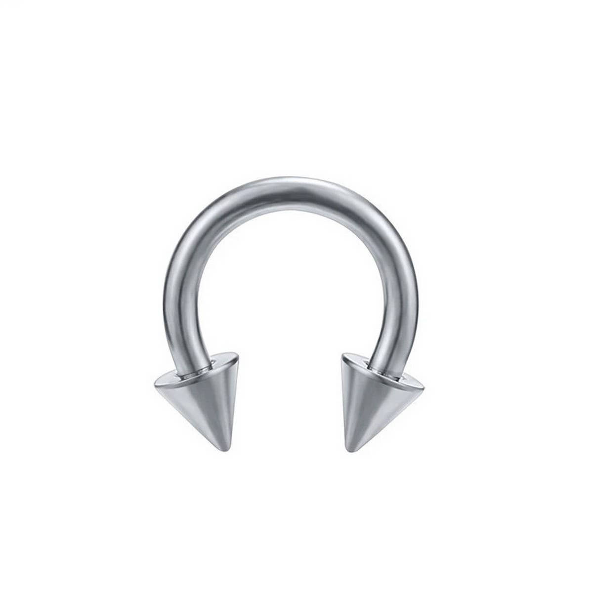 Stainless Steel Horseshoe Lip Ring Piercing_CWMM9585