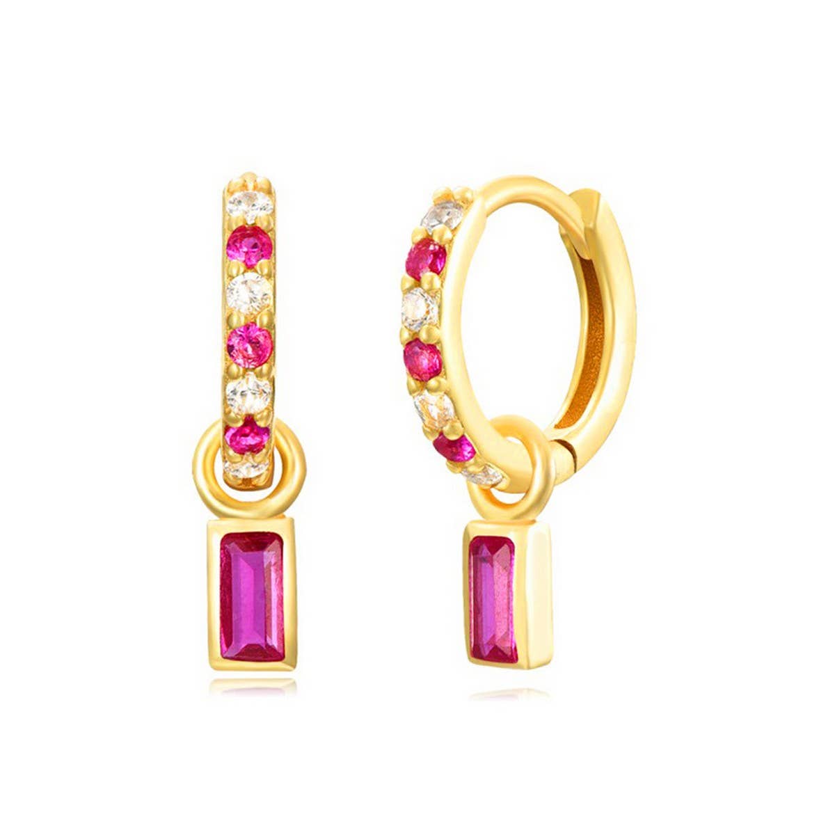 COLORFUL FRENCH TEMPERAMENT GEOMETRIC EARRINGS