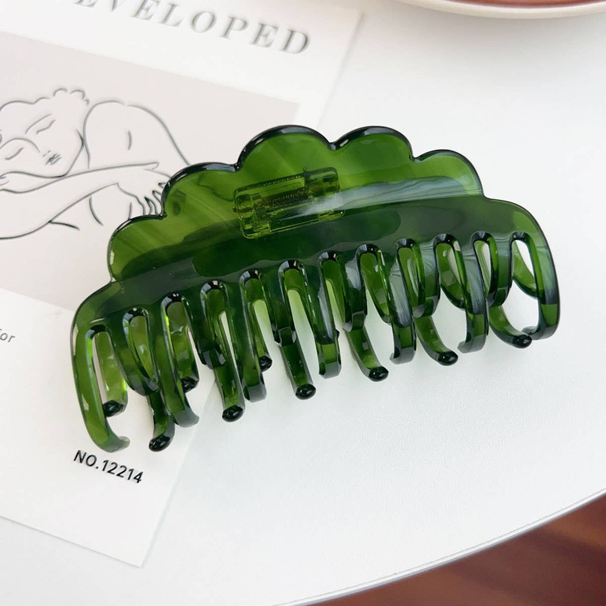 Wavy double-row teeth high-end acetate hair clip