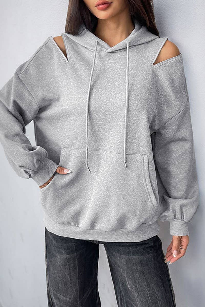 CWOHOL00588_OFF-THE-SHOULDER DRAWSTRING HOODED SWEATSHIRT