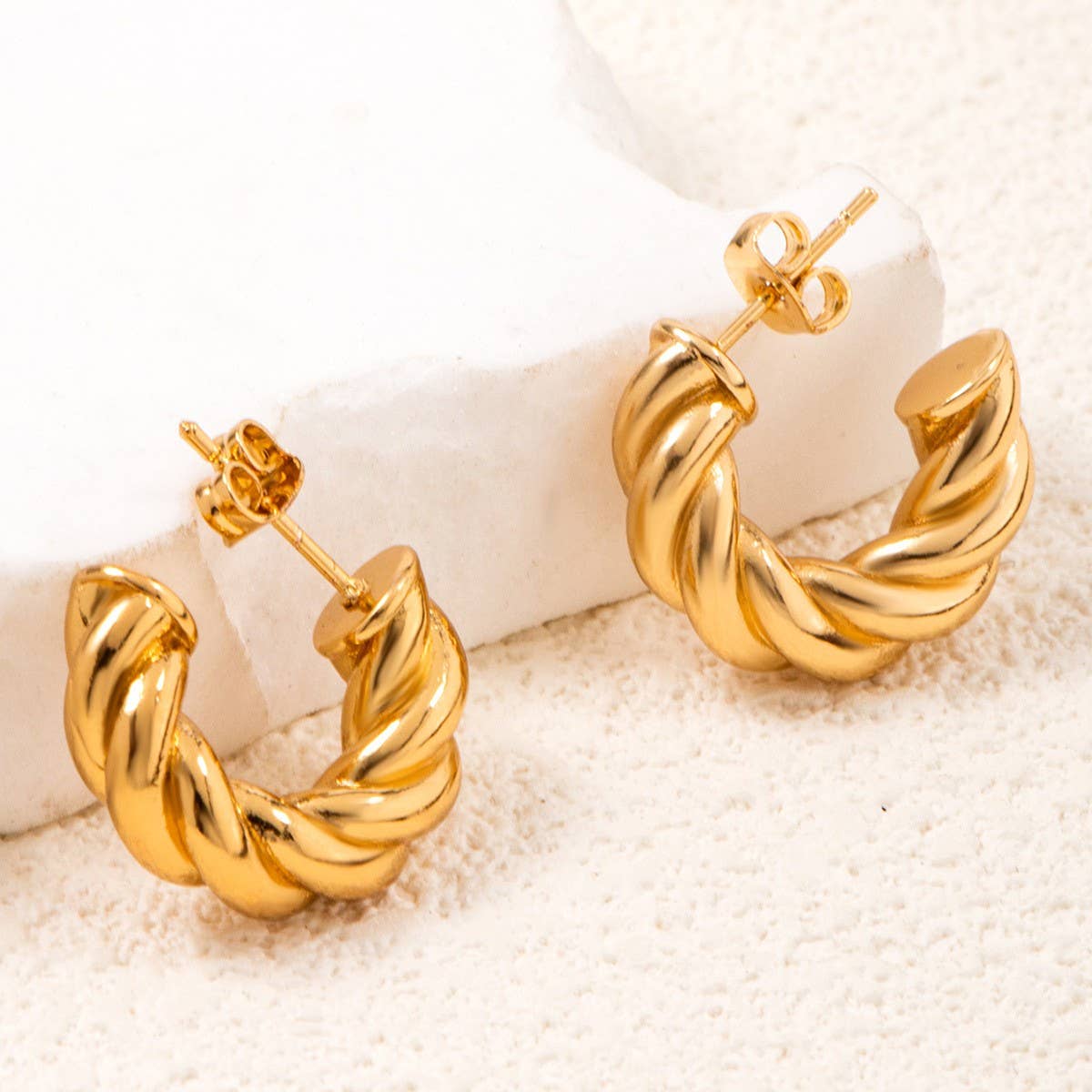 RETRO SIMPLE DESIGN STAINLESS STEEL EARRINGS_CWMM3600