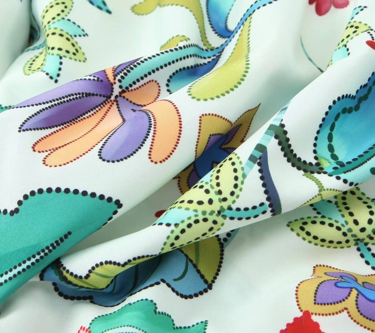 KNOTTED PRINTED LINEN BLEND DRESS