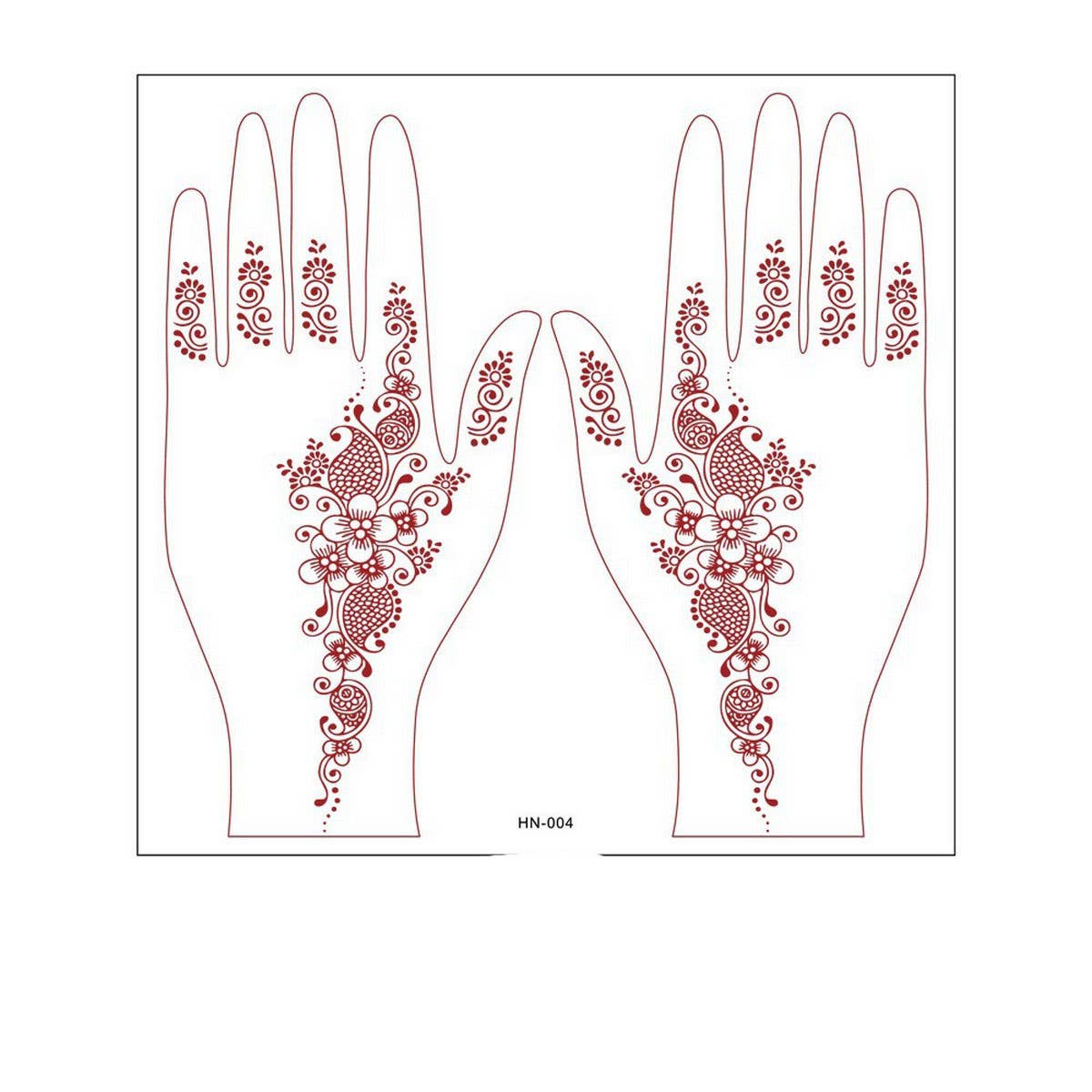 Realistic Henna Tattoo Stickers Brown Red Lace_CWMM8361