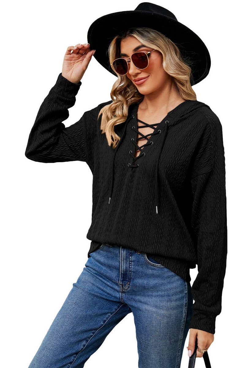 CWOHOL1096_AUTUMN AND WINTER SOLID COLOR HOODED SWEATSHIRT