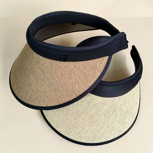 TWO TONE STRAW VISOR HAT_CWAH0467