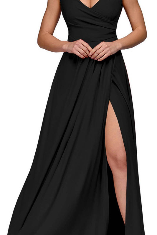 CWDMD5879_SLEEVELESS SOLID COLOR WAIST MAXI GOWN DRESS