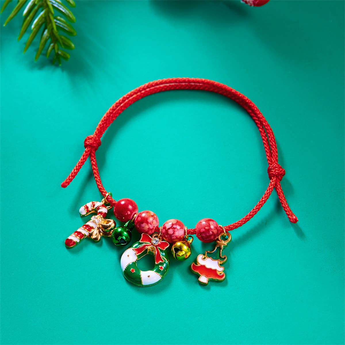 HANDMADE WOVEN CHRISTMAS TREE MOOSE BRACELET