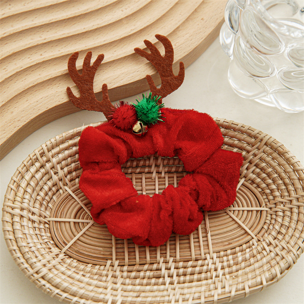 Bat Reindeer Scrunchie,Holiday Hair Tie for Women_CWAHA1461
