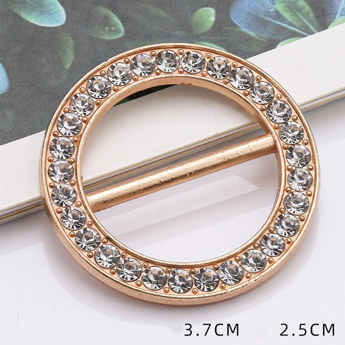 ROUND METAL DIAMOND SCARF RING WITH NO UPKEEP