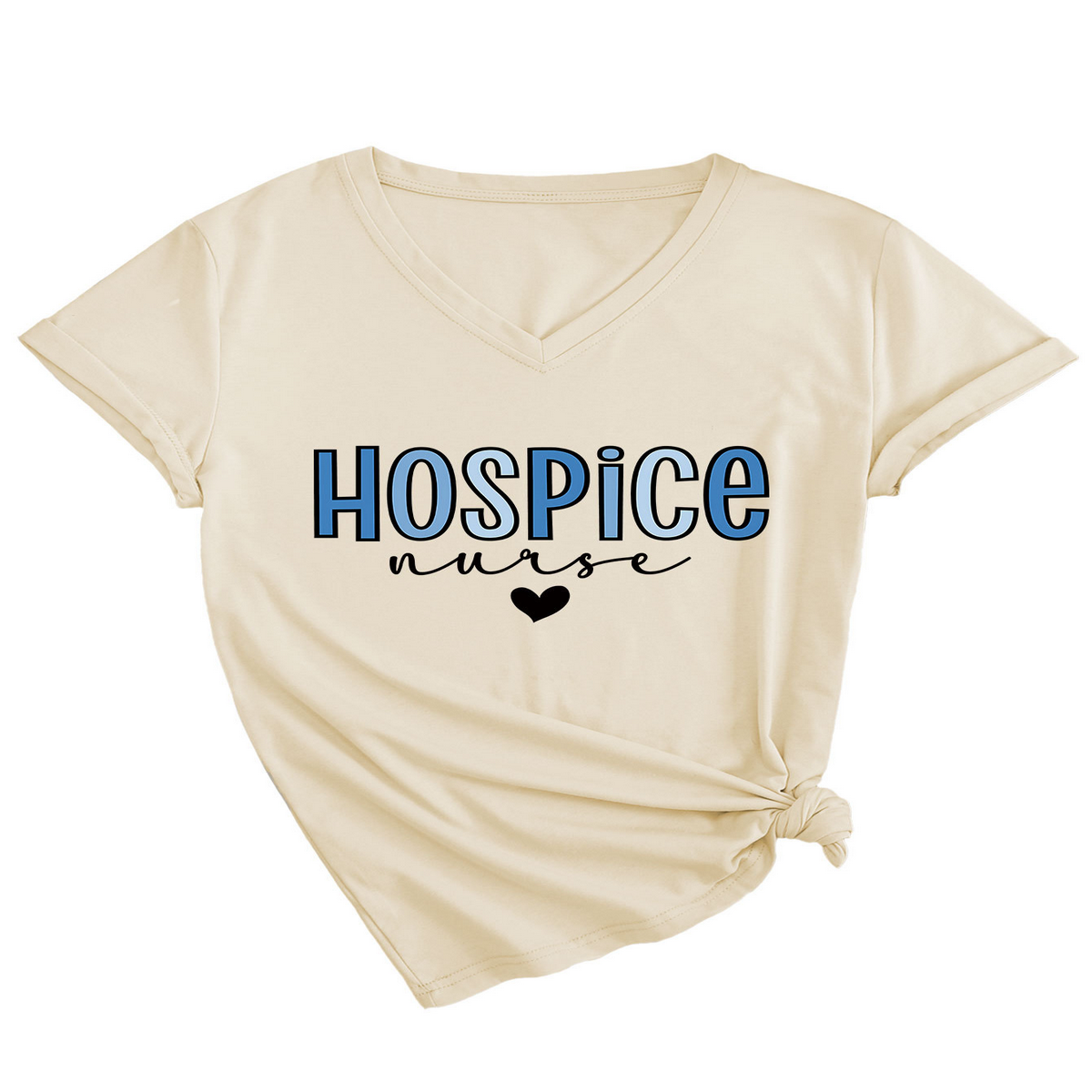 Heart Print V-Neck Tee ? Women¡¯s Casual Loose